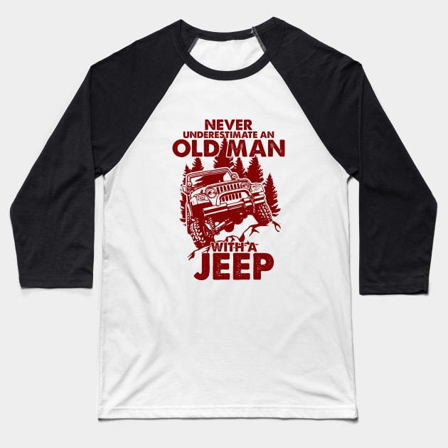 Jeep Retro Outdoor Baseball T-Shirt by Orlind